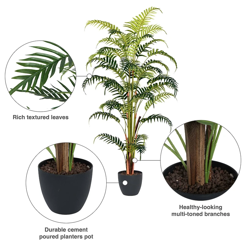 5ft. Artificial Potted Fern Palm with Real Touch Leaves