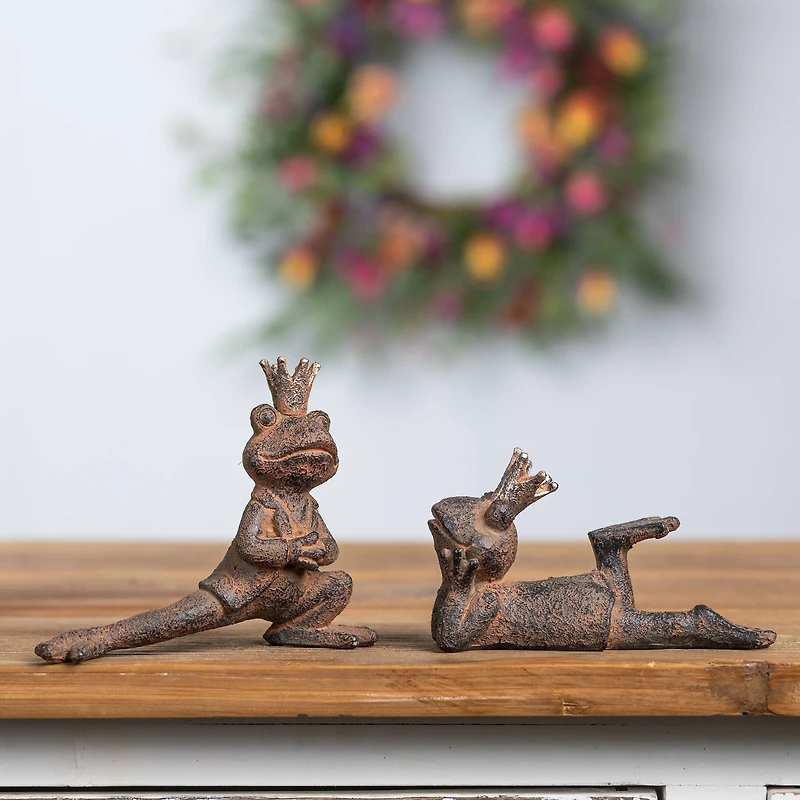Royal Lounging Frog Figurine Set