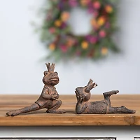 Royal Lounging Frog Figurine Set