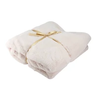 Light Peach Faux Fur Throw Blanket