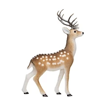 Hello Honey® 22" Brown & White Flocked Foam Standing Deer with Antlers