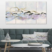 Designart - Gold Lines on Pastel I