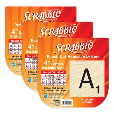 Eureka® Scrabble™ Deco 4" Letters Combo Pack, 3 Packs of 288