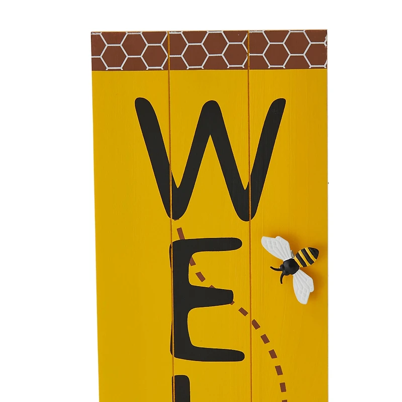 Glitzhome® 42" Wood Bees WELCOME Porch Sign