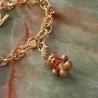 Brown & Gold Teddy Bear Charm by Bead Landing™