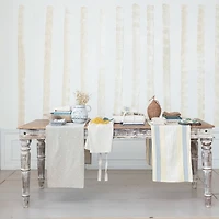 Hello Honey® 72" Blue & White Stripes Woven Cotton Table Runner