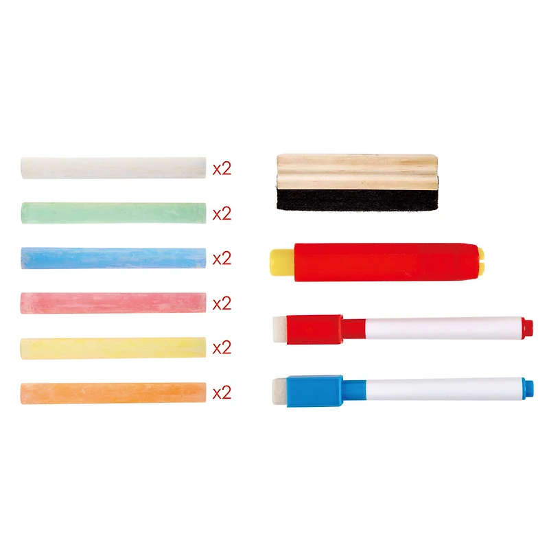 Hape Standing Easel Double-Sided Chalkboard & Whiteboard