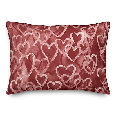 Painterly Hearts 20" x 14" Indoor / Outdoor Pillow