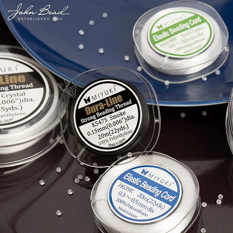 Miyuki® 0.4mm White Elastic Beading Cord, 22yd.