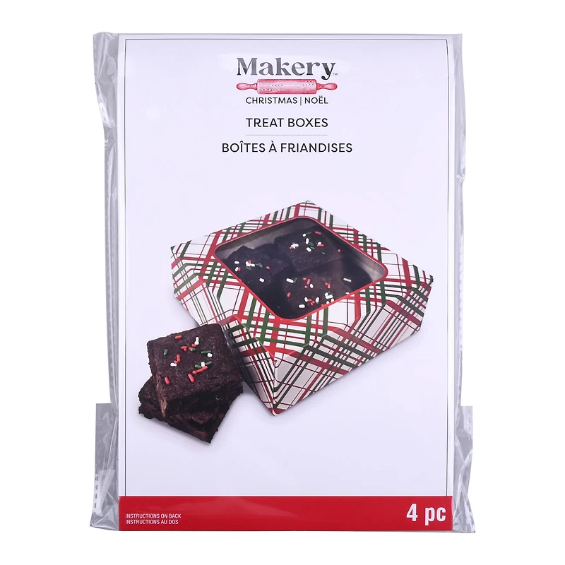 Plaid Cookie Treat Boxes, 4ct. by Makery™