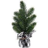 10" Unlit Iced Pine Artificial Christmas Tree Set