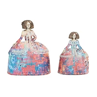 Set of 2 Multi Polystone Tuscan Sculptures, 8" x 5" x 4"