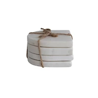 Hello Honey® White Modern Arched Marble Coaster Set