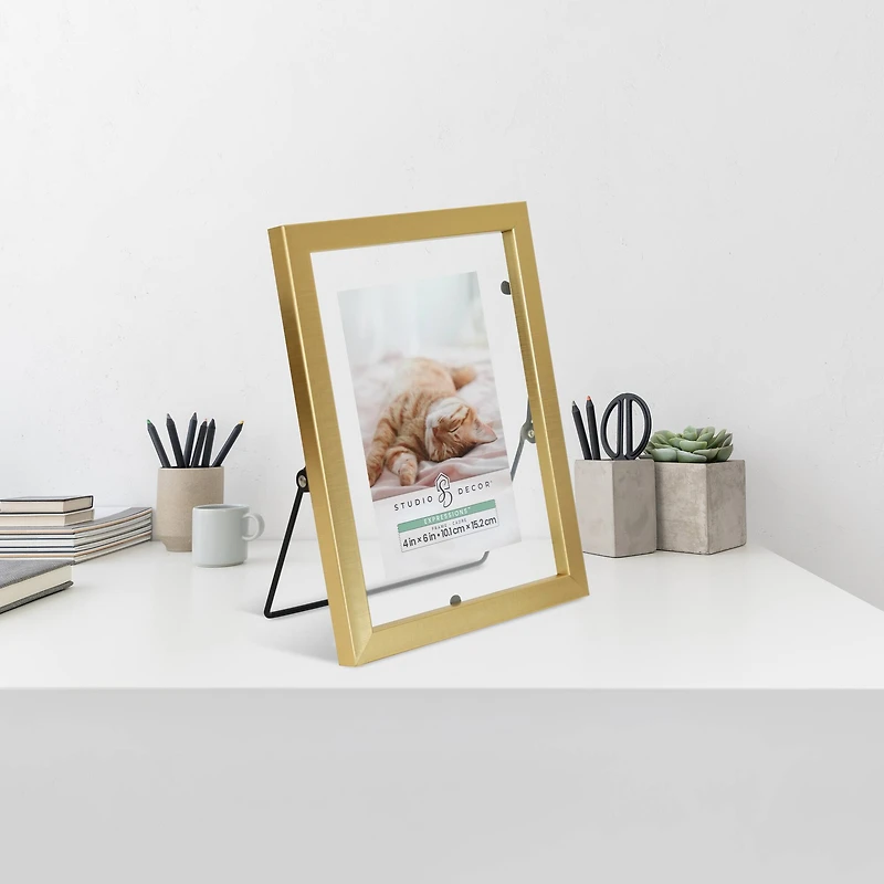 Expressions™ Gold Tabletop Float Frame by Studio Décor