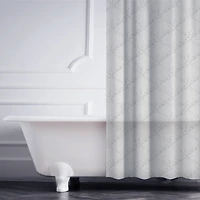 Elle Décor Gray Jacquard Weave Diamond Design Shower Curtain