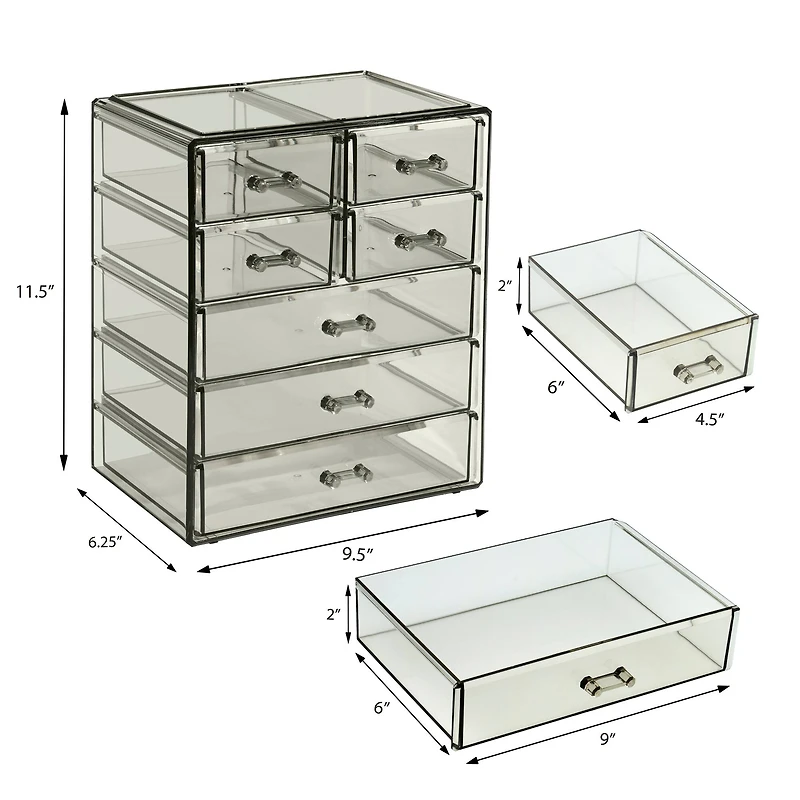 Sorbus Makeup & Jewelry Storage Case with 3 Large & 4 Small Drawers