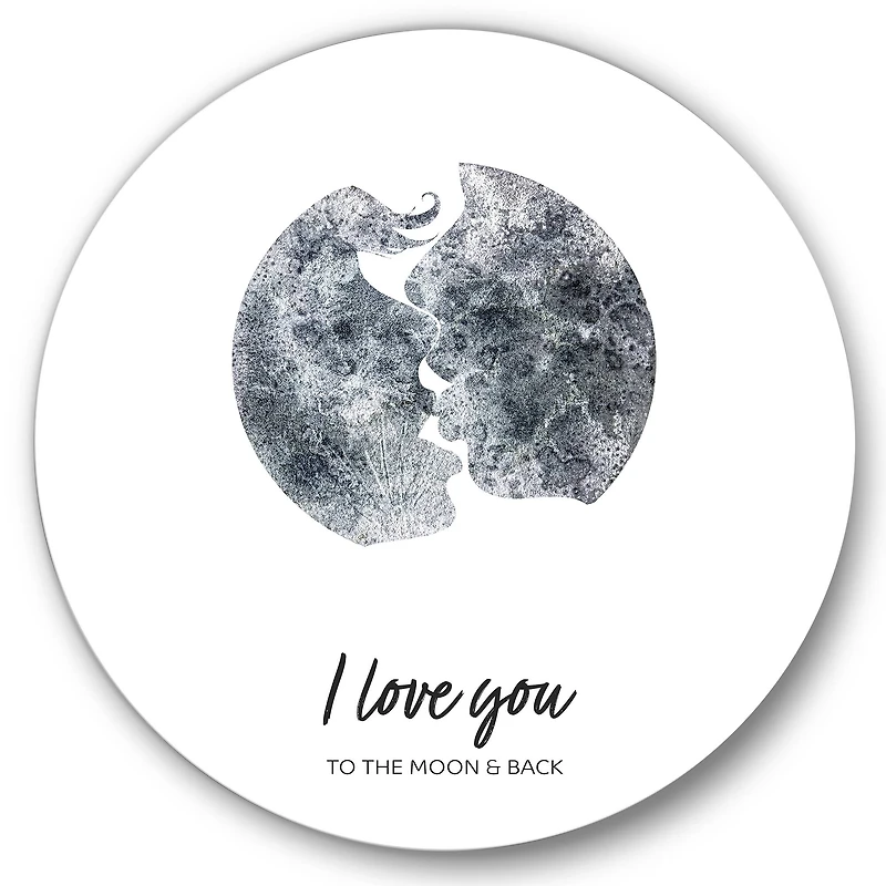 Designart - Romantic Moon Kiss of Two Lovers