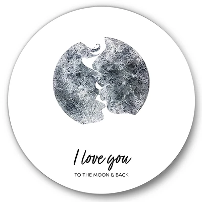 Designart - Romantic Moon Kiss of Two Lovers