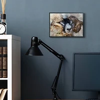 Stupell Industries Big Horned Ram Abstract Dreamlike Portrait Wall Art in Frame