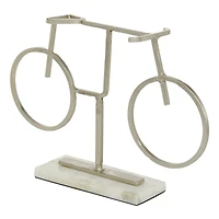 13" Silver Metal Contemporary Bicycle Sculpture