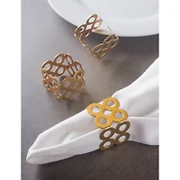 DII® Gold Square Die Cut Napkin Rings, 6ct.