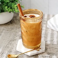 Kate Aspen® 13oz. Beaded Floral Amber Drinking Glasses, 6ct.