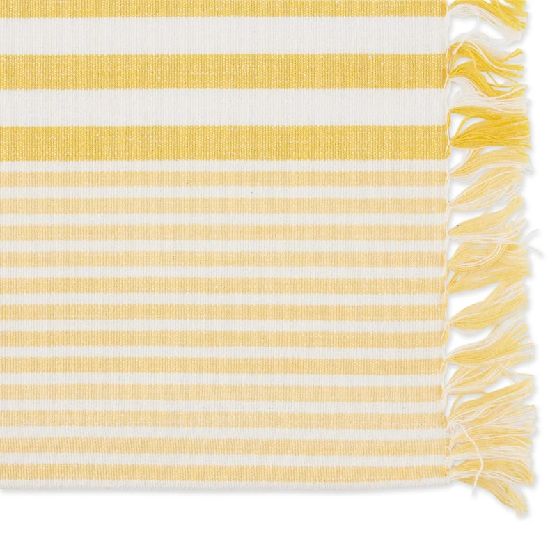 DII® Deep Yellow Stripes With Fringe Placemats, 6ct.