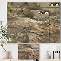 Designart - Fire and Ice Minerals VI - Modern & Contemporary Print on Natural Pine Wood