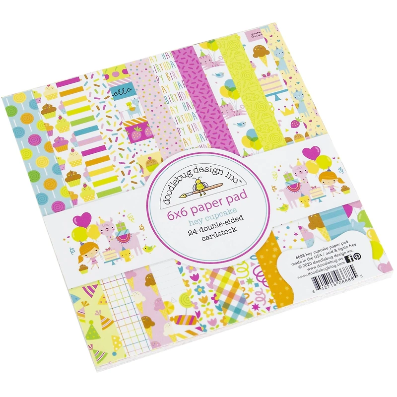 Doodlebug Design Inc.™ Petite Prints Hey Cupcake 6" x 6" Paper Pad, 24 Sheets