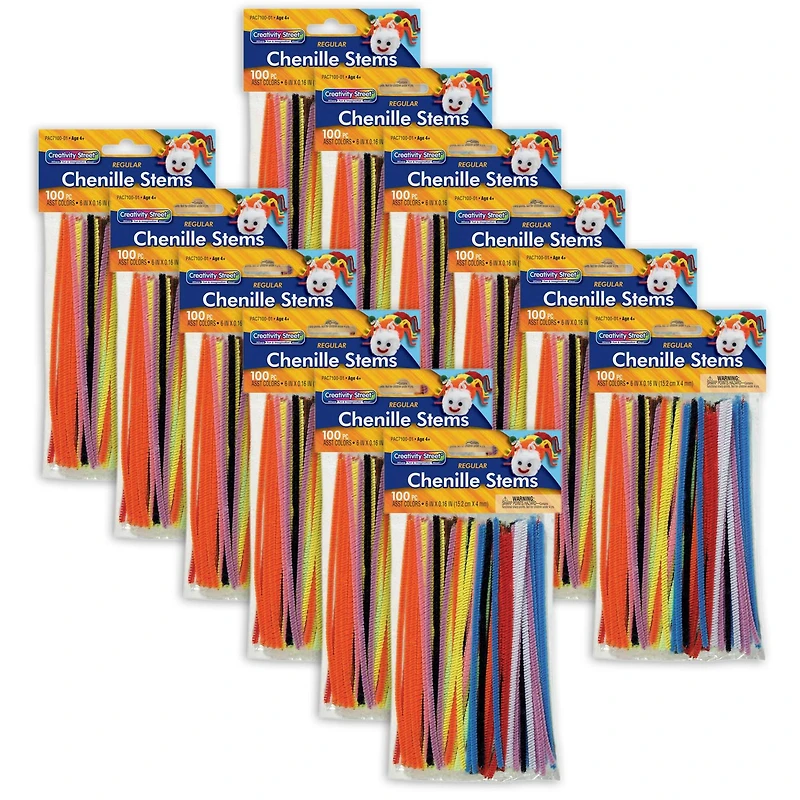 Creativity Street® Regular Chenille Stems, 12 Packs of 100