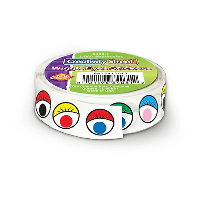 12 Packs: 1,000 ct. (12,000 total) Creativity Street® Multicolor Wiggle Eye Stickers