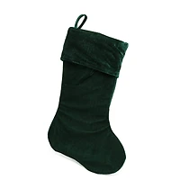 19" Traditional Velvet Christmas Stocking, Green