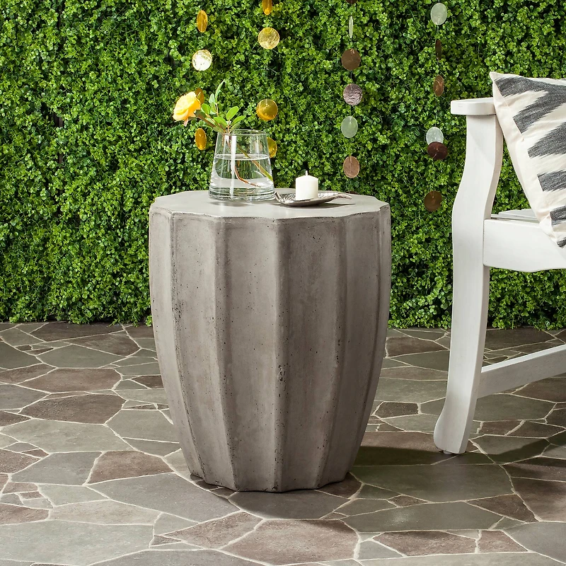 Jaslyn Concrete Stool in Dark Grey