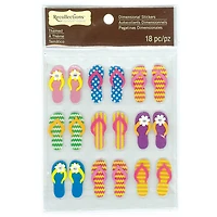 12 Pack: 18 ct. (216 total) Flip Flop Dimensional Stickers by Recollections™ Signature™