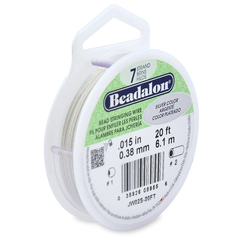 Beadalon® 0.38mm Silver 7 Strand Bead Stringing Wire