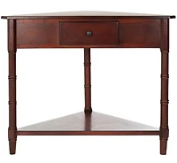 Gomez Corner Table in Dark Cherry