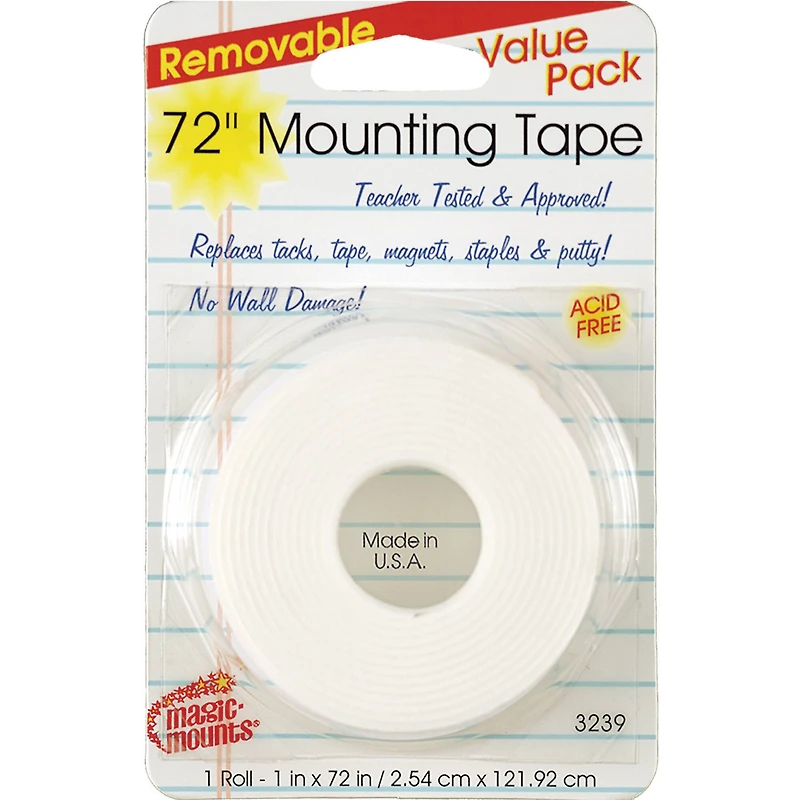 Magic Mounts® 1" x 72" Removable Mounting Tape, 6 Rolls