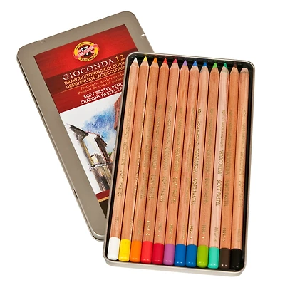Koh-I-Noor Gioconda Soft Pastel Pencil 12 Color Tin