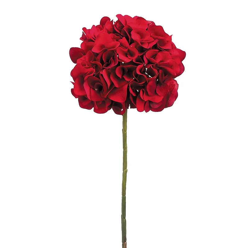 18.5" Velvet Hydrangea Stem, Red