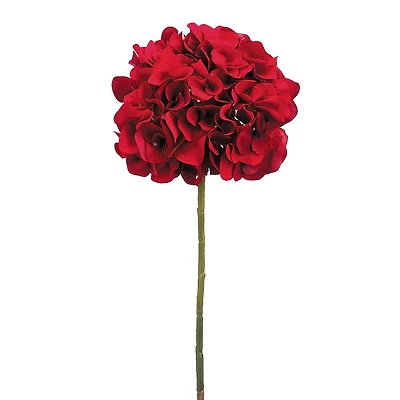 18.5" Velvet Hydrangea Stem, Red