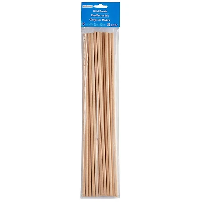 12 Packs: 15 ct. (180 total) 3/16" x 12" Wood Dowels by Creatology™