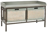 Noah Storage Bench in Antique Pewter/French Grey