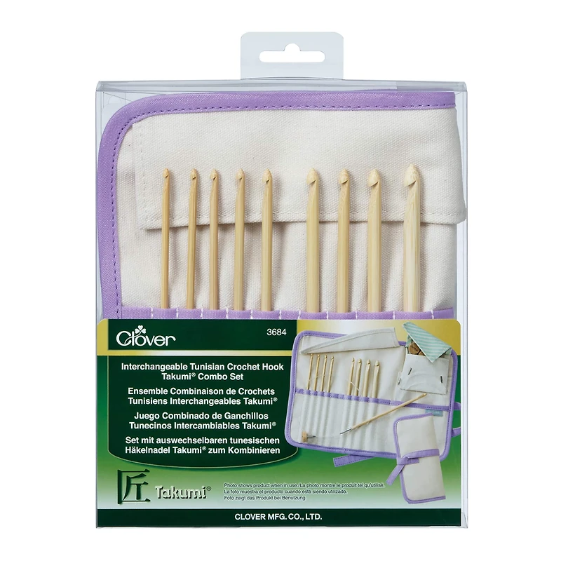 Clover Takumi® Interchangeable Tunisian Crochet Hook Combo Set