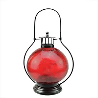 14.5" Distressed Red Artifact Glass Lantern