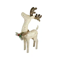 37" Pre-lit Sisal Standing Reindeer Yard Decoration