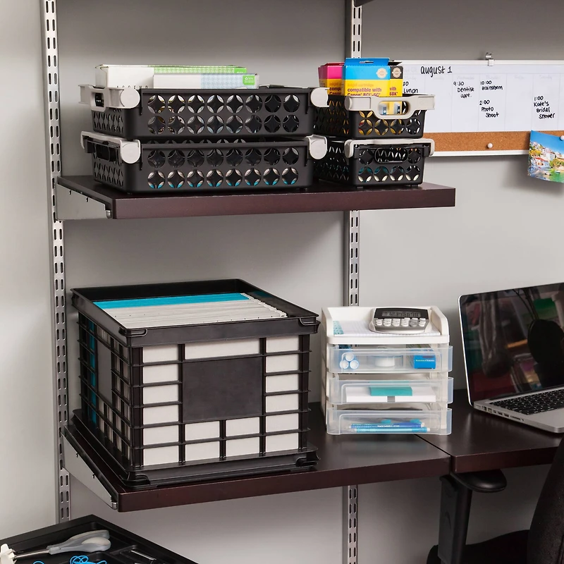 Iris® Black Letter/Legal File Crate, 3 Pack