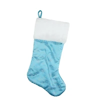 20.5" Glitter Snowflake Christmas Stocking, Blue