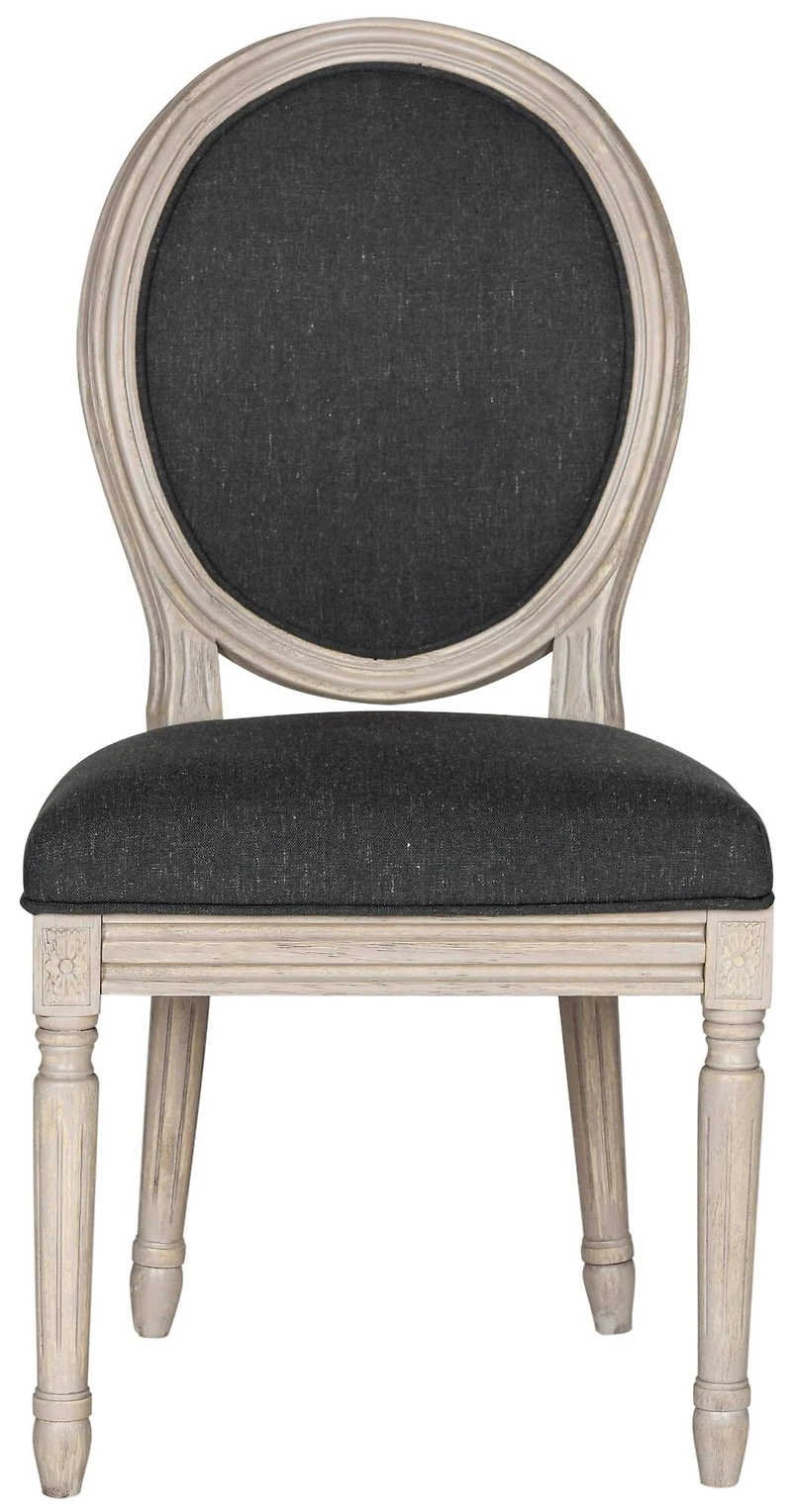 Holloway Oval Side Chair Set of 2 in Charcoal & Grey