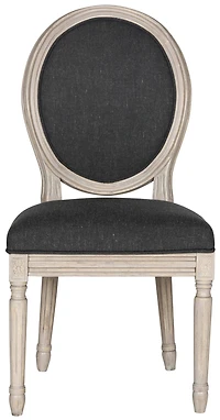 Holloway Oval Side Chair Set of 2 in Charcoal & Grey