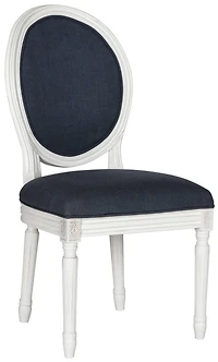 Holloway Oval Side Chair Set of 2 in Navy & Cream
